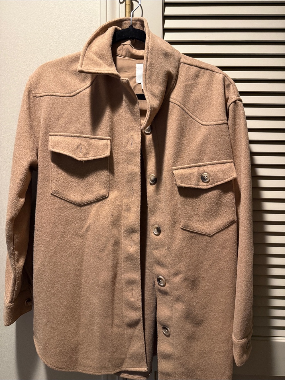 Joie Tan Utility Jacket with Chest Flap Pockets